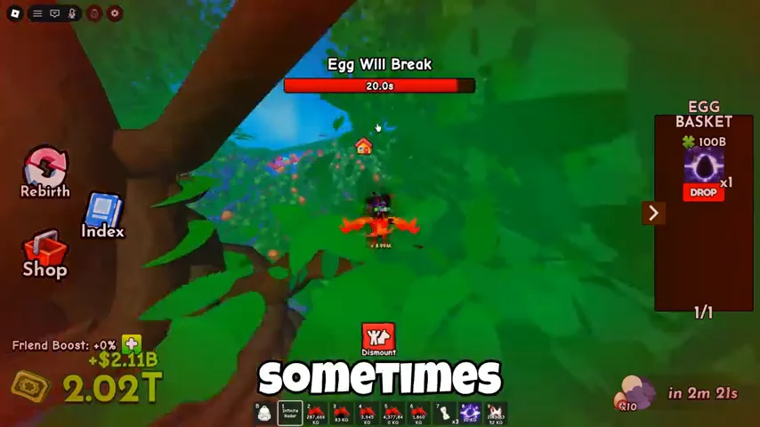 A Blackhole Egg carry countdown while riding down from the Giant Tree